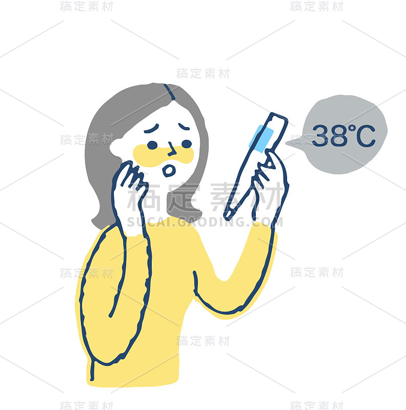 一个发烧的女人