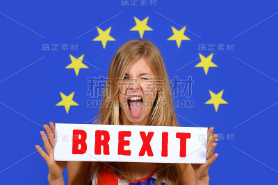 愤怒Brexit女孩