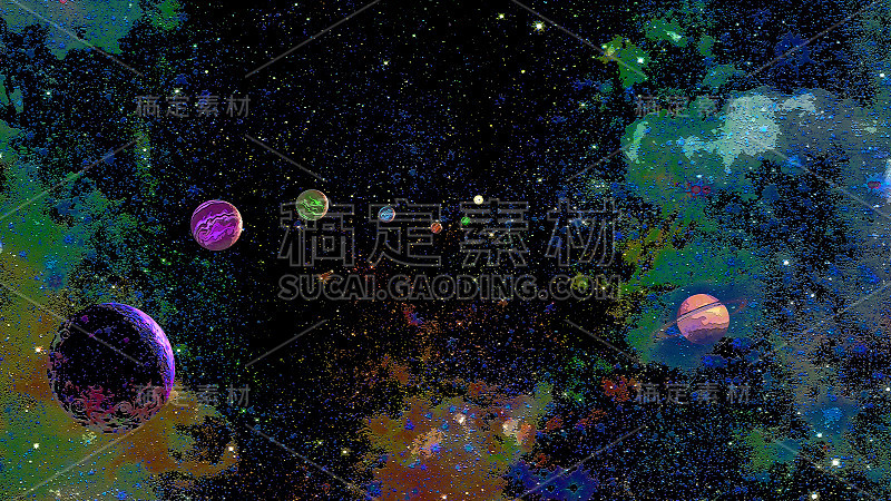 行星在太空跳舞(艺术家的概念)