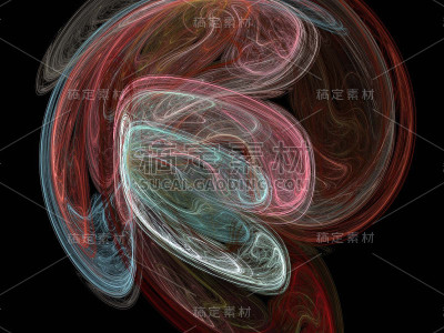 黑色上的数字分形