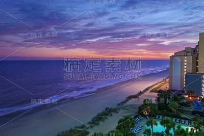 默特尔海滩日落的景色