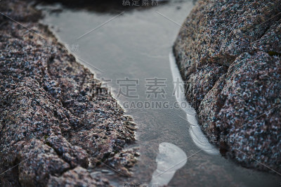 美丽的夏日景观抛弃艺术自然海防北捷里别尔卡，巴伦支海景。