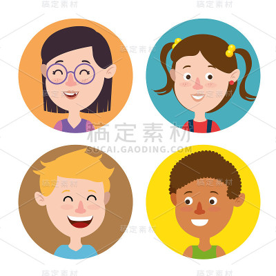 一群快乐的孩子角色
