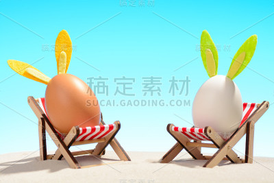 躺椅上的复活节彩蛋
