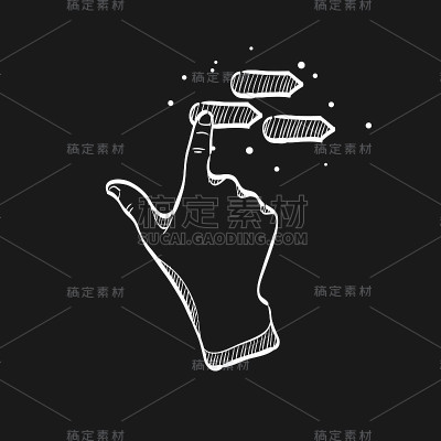 草图图标在黑色-手势