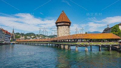 瑞士卢塞恩:瑞士历史悠久的卢塞恩市中心。卢塞恩是卢塞恩州的首府，也是卢塞恩地区的一部分。