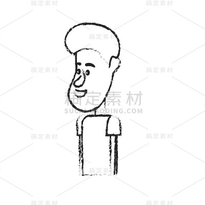 图可爱的男人与发型设计和衣服