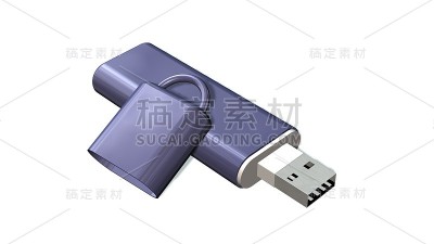 USB闪存驱动器棒隔离白色
