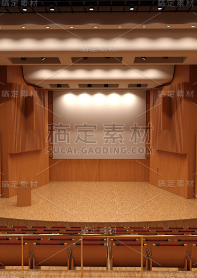 3D插图演奏厅内部