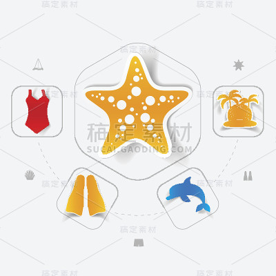 一套夏季旅游图标