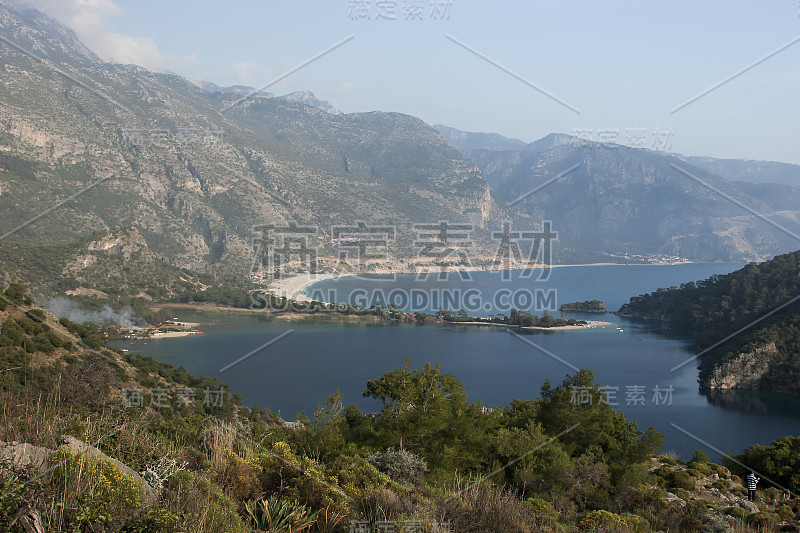 俯瞰Oludeniz视图。死海。Fethiye、土耳其