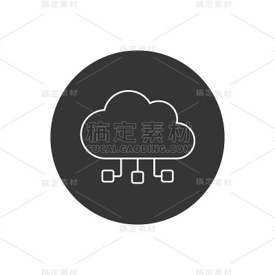云计算的单行图标。矢量图