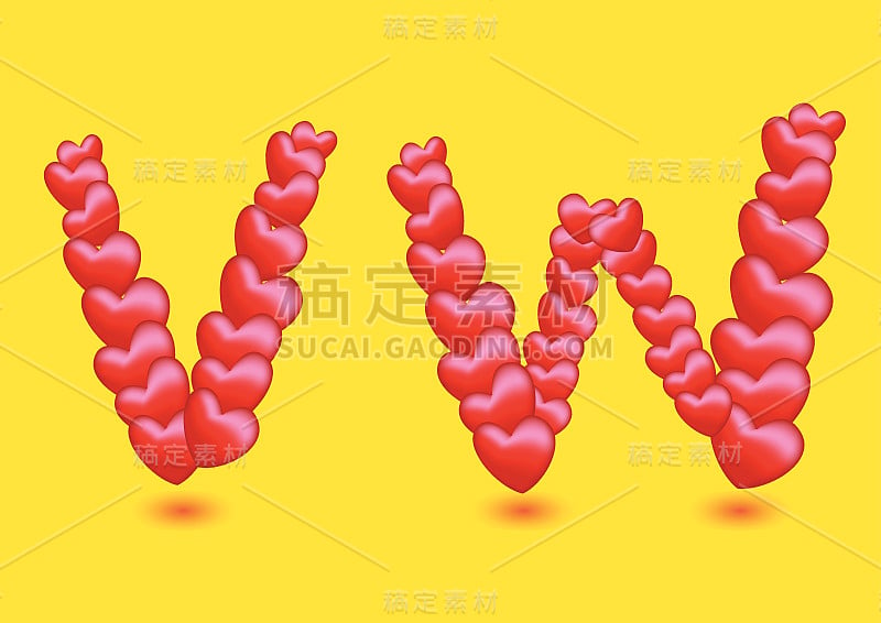 特别红情侣情人节矢量字体