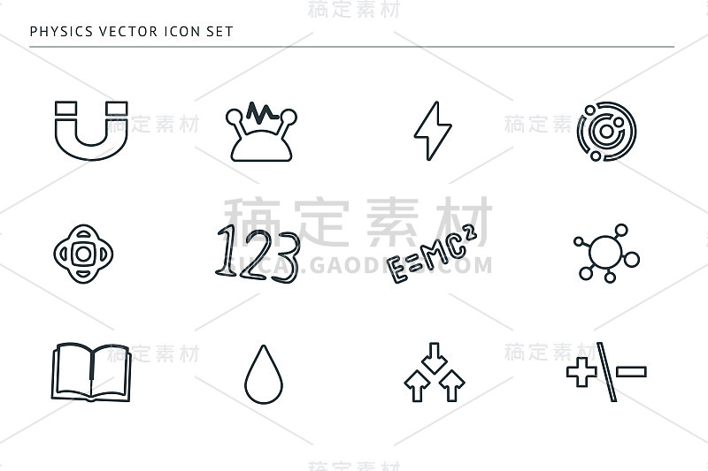 一组大纲矢量图标上的主题学校教育