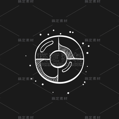 草图图标在黑色-救援管