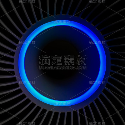 抽象的蓝色光环，黑色背景上的蓝色光环。