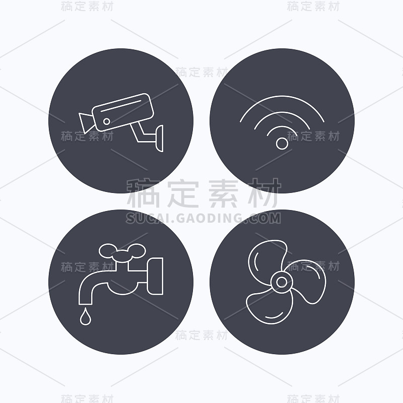 Wifi、摄像头和通风图标。