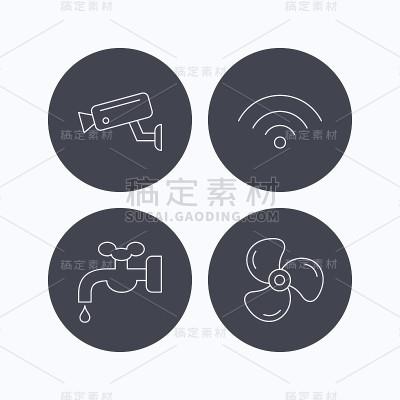 Wifi、摄像头和通风图标。