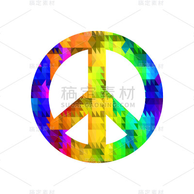 彩色和平标志孤立