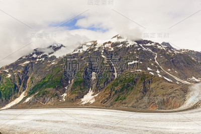 阿尔卑斯冰川之上的雪山