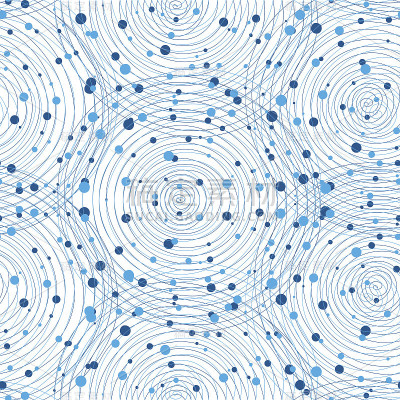 抽象蓝色漩涡背景。矢量插图。