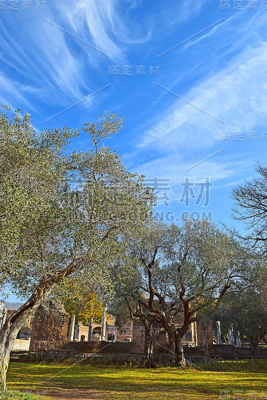 风景如画的阿德里安娜别墅(哈德良斯别墅)在蒂沃利，意大利