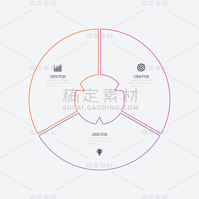 信息图形模板3选项与圆