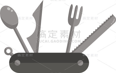 露营旅行刀孤立在白色