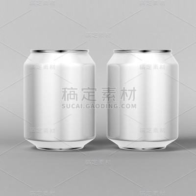模拟白色空白铝饮料饮料250毫升可以在白色背景。3 d演示。
