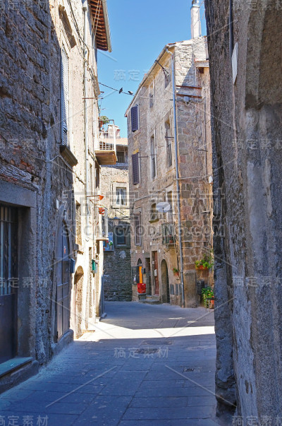 Alleyway。Bagnaia。拉齐奥。意大利。