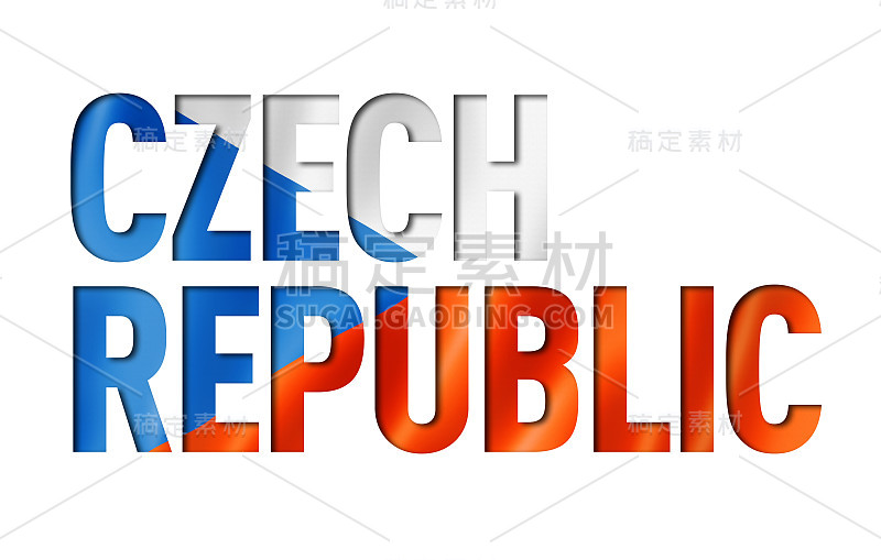 捷克国旗旗帜文本字体