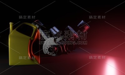 发动机油筒在发动机旁边