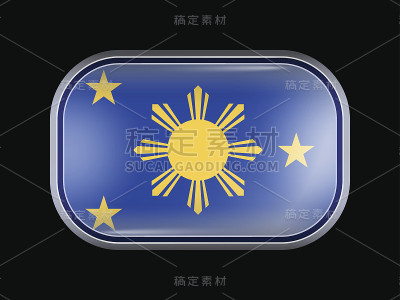 菲律宾国旗。矩形形状与圆角