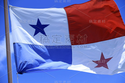 巴拿马国旗在风中飘扬