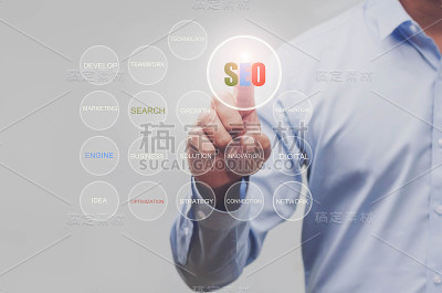 商务手显示搜索引擎优化通信图标网站标志作为概念