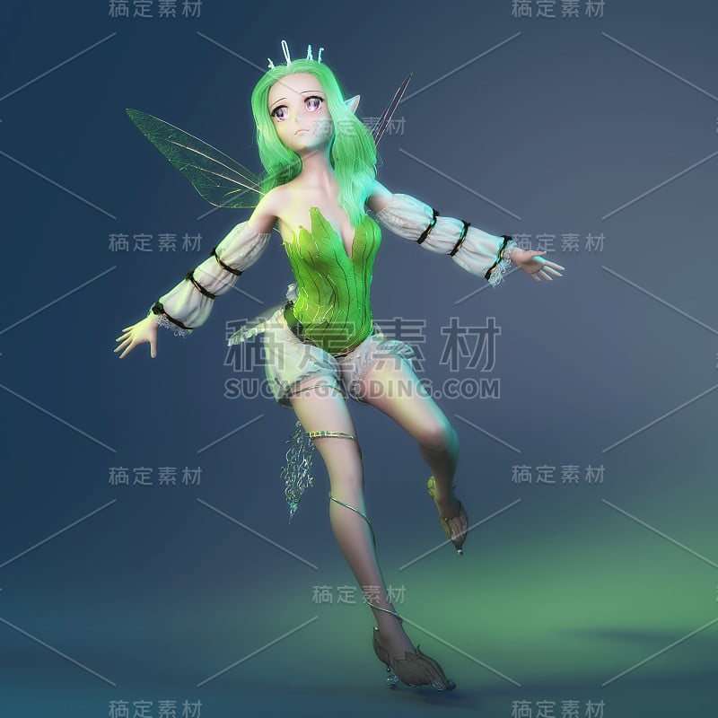 艺术3D插图的一个仙女