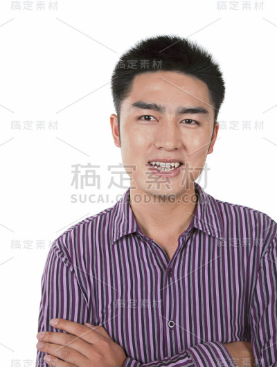 正面的亚洲商人的半长照片