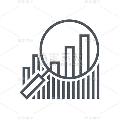 统计，分析，放大镜图标