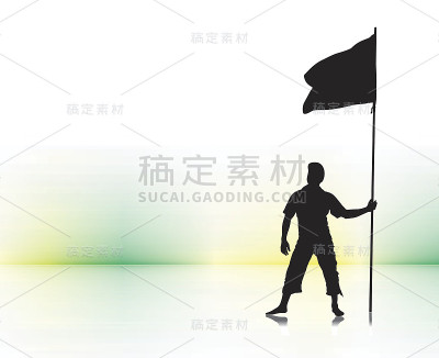 举着旗的人