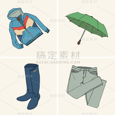 衣服和配件。组7
