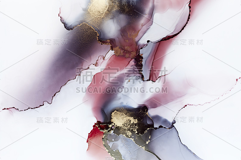 抽象手绘酒精墨纹理