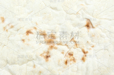烤薄面饼的质地。宏观照片。