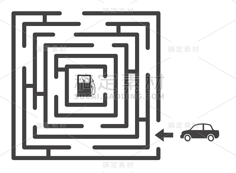 有汽车和加油站的迷宫