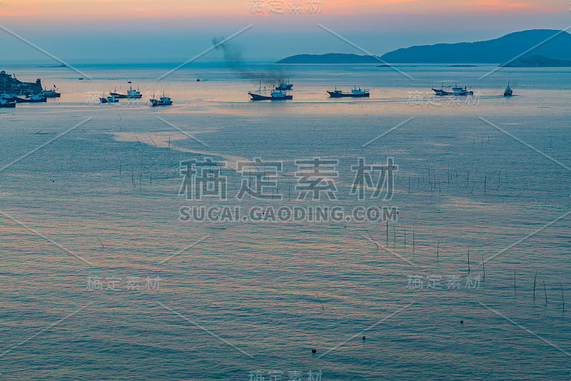 清晨的海景，霞浦，中国。