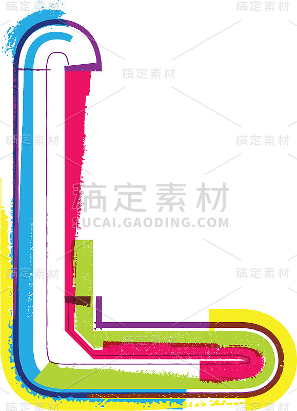 五颜六色的蹩脚货字体。字母L