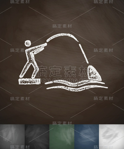 渔夫图标。手绘矢量图