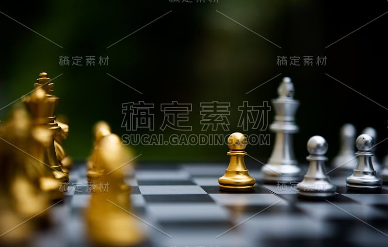 国际象棋，棋盘游戏的概念和比赛，以及战略的商业成功的想法