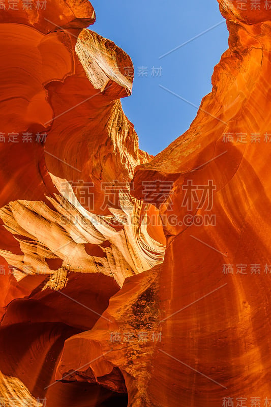 佩吉附近羚羊峡谷的砂岩地层，