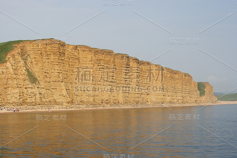 英格兰多塞特，布里奇波特，西湾的悬崖