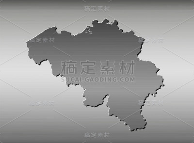 比利时地图，拉丝，金属